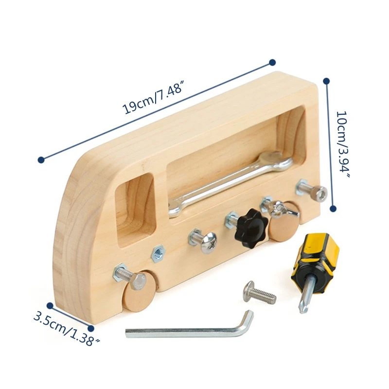 

Montessori Puzzle Board Realistic Toolbox Baby Life Skill Learning Toy Pretend Toy Wooden Puzzle Activity Center Supply