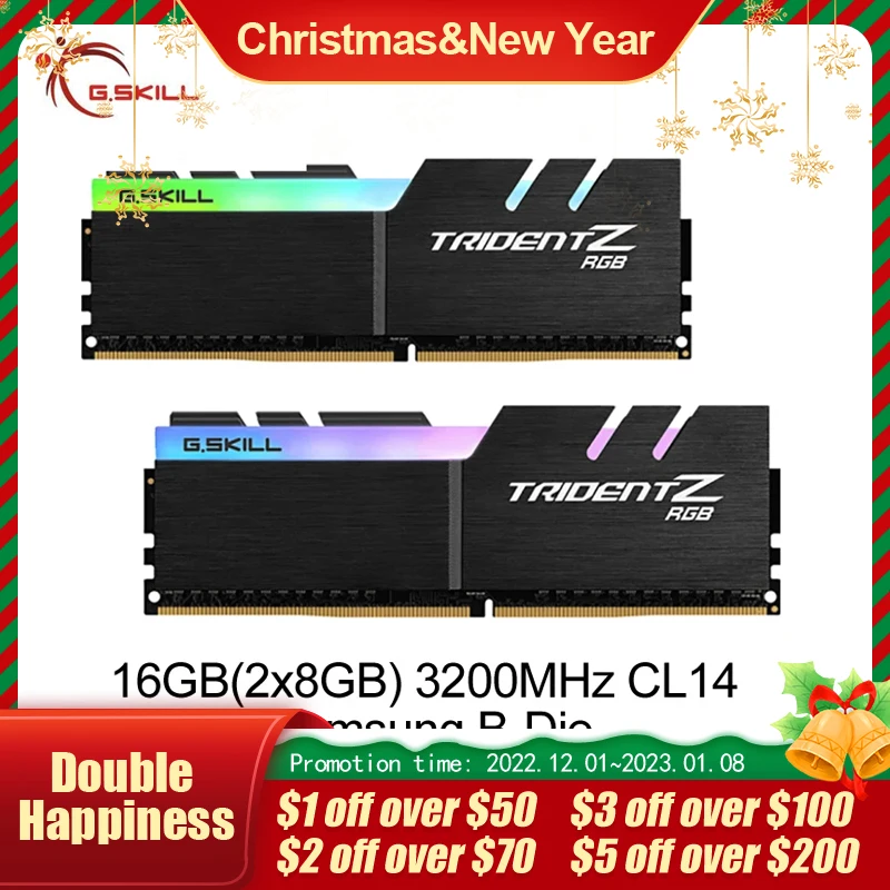 G.Skill Trident Z RGB Series 16 Гб (2x8 ГБ) 2 4-контактный SDRAM DDR4 288 3200 в двухканальная настольная