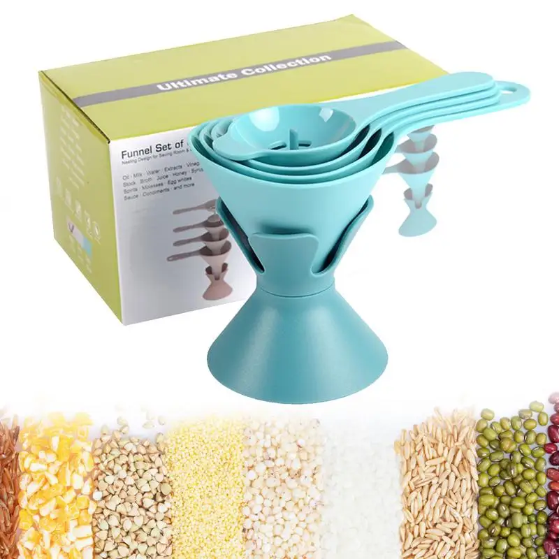

Nesting Small Funnel With Handles Mini For Filling Small Bottles Removable Filter Suitable For All Kinds Of Liquid Solid Food