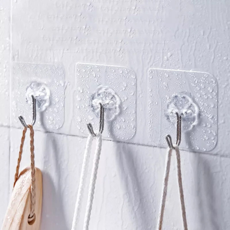 

Good 10Pcs Hanger Hook Transparent Strong Adhesive Wall Hangers Hooks Vacuum Suction Cup Heavy Bathroom Stainless Steel Hanger