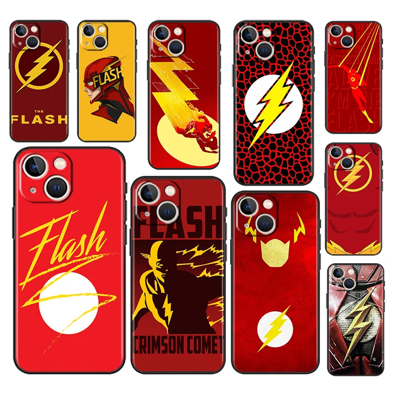 

Superhero Flash Man DC Black Phone Case For Apple iPhone 14 13 12 11 Pro Max Mini XS Max X XR 7 8 Plus Soft Cover Shell Coque