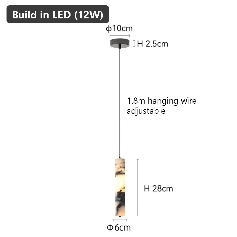 

Подвесной светильник TAONUANSHU из натурального камня черный