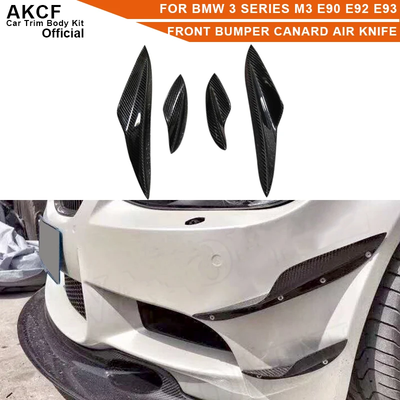 

4Pcs Carbon Fiber Front Bumper Canard Trim for BMW 3 Series M3 E90 E92 2006-2012 Bumper Lip Decoration Diffuser Splitter Fins