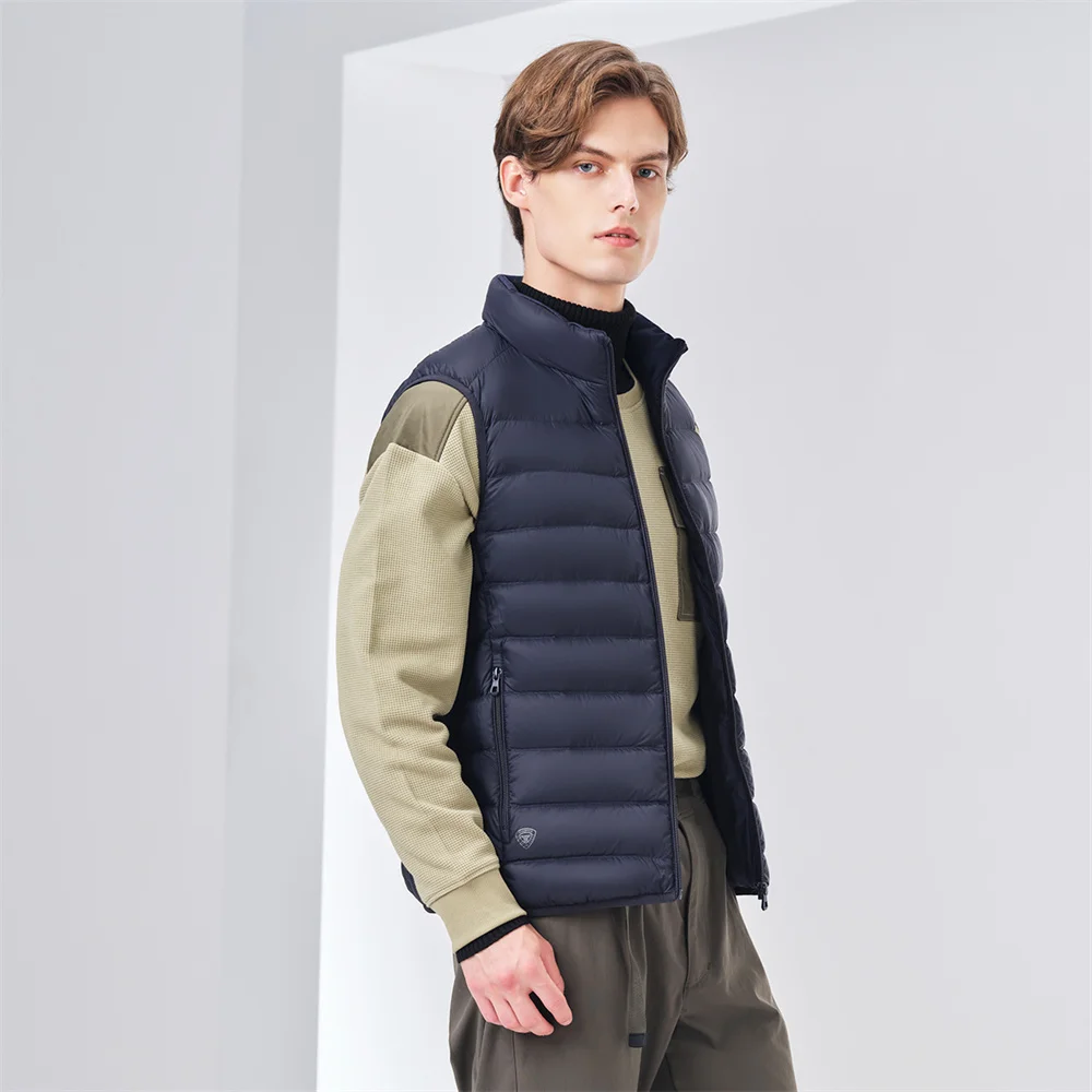 TANBOER Quality Assurance Down Vest Male Winter Wears Stand Collar Ultralight Urban Sleeveless Jacket TA330001