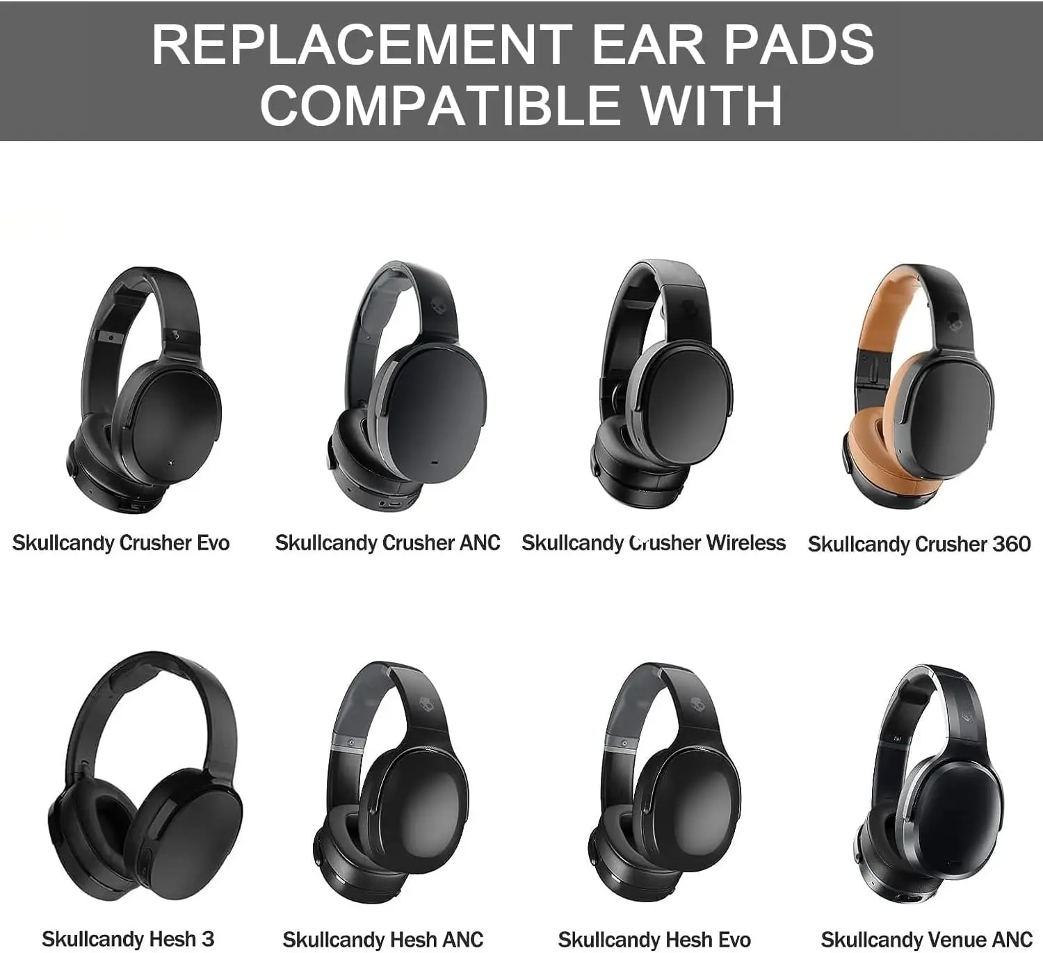 Фото Сменные амбушюры для Skullcandy Crusher Wireless/Evo/Hesh ANC/EVO/Crusher ANC, чехлы для наушников для Skullcandy №4