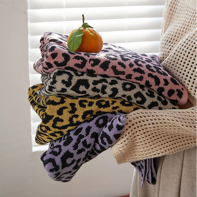 

Towel Set Leopard Towel 100% Cotton Towel Boy's Towel Pack of 3 Men's Towel Family Towel Large Towel Purple Towel Gift Towel