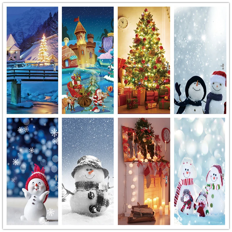 

Christmas Snowman Door Sticker Self-adhesive Wallpaper Removable Poster DIY Decals Art Xmas Mural Home Decor Living Room Bedroom