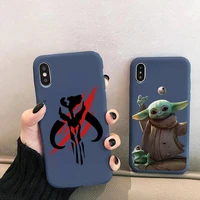 disney star wars the mandalorian phone case for iphone 13 12 mini 11 pro xs max x xr 7 8 6 plus candy color blue soft silicone