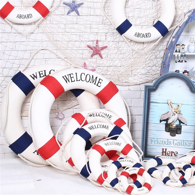 

Sea Lifebuoy Wall Sticker Hanging Baby Boy Room Decoration Lifebuoy for Bar Home Decor Props Nautical Life Ring Wedding Crafts