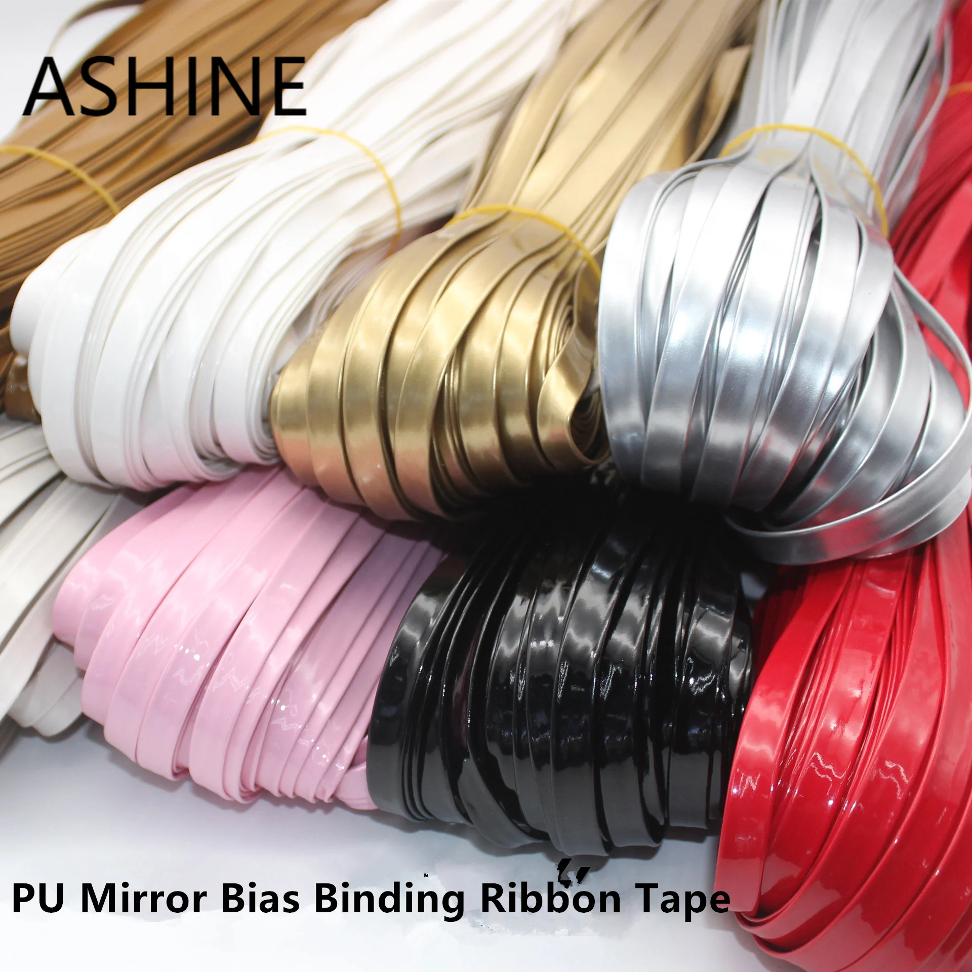 Leather PU Bias Binding Tape Mirror Hemming Ribbon For Crafts Jewelry Decoration Rope DIY Headdress Bead Clothes Edge Accessory