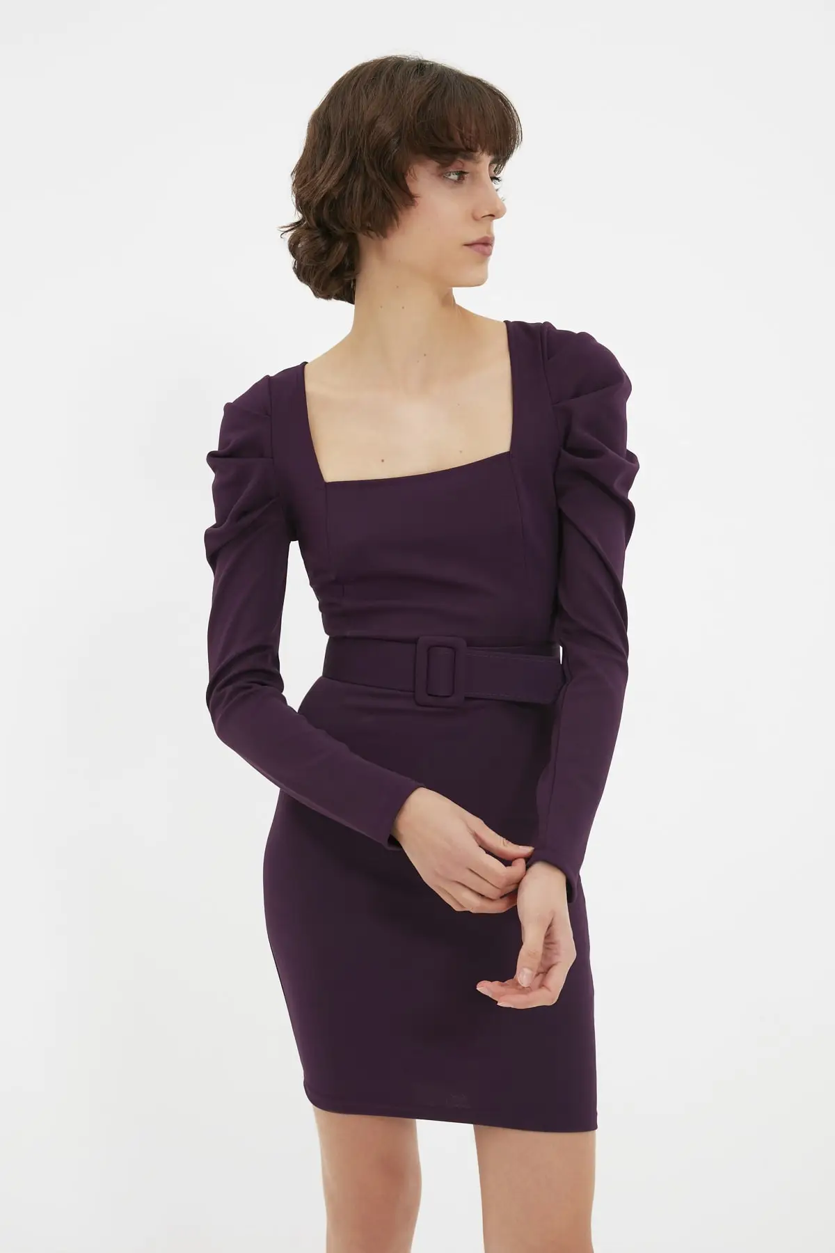 

Trendyol Square Collar Kemerli Knit Dress TWOAW22EL2007