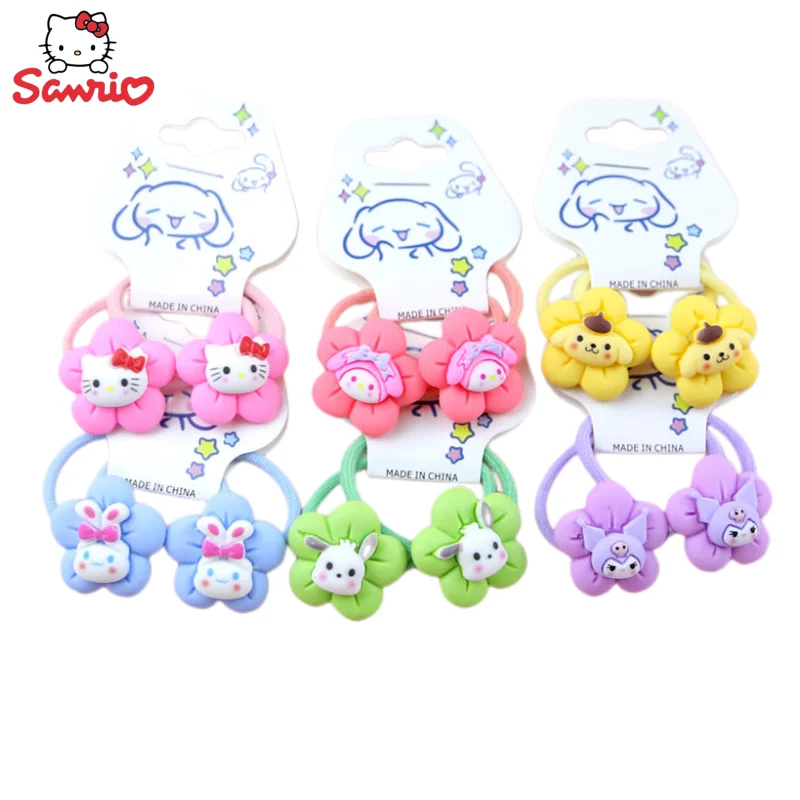 

Sanrio Anime Peripheral Cartoon Kawaii Kulomi Kitty Cat Cinnamon Roll Pochacco Cute Hair Band Creative Hair Rope Gift Wholesale