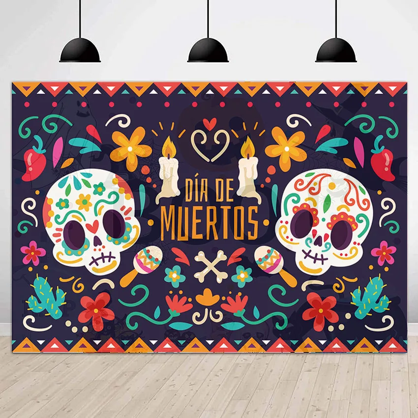 День мертвых фотография декорация мексиканский Хэллоуин череп фон 5x 3ft/6x4ft