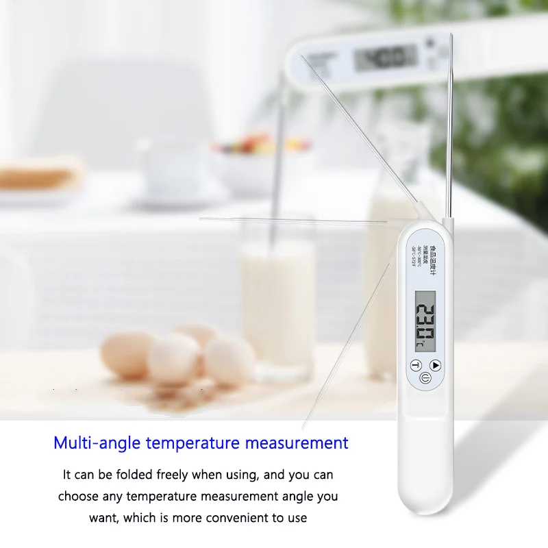 

High Accuracy Folding Probe Type Food Thermometer Multi-angle Temperature Measurement Kitchen Baking Liquid/Solid/Room Apply