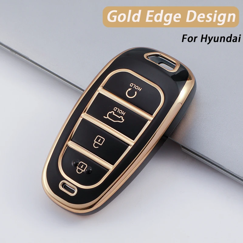 

Новинка ТПУ чехол для автомобильного ключа для Hyundai Santa Fe Tucson 2022 NEXO NX4 Atos Solaris Prime 2021 4 5 7 кнопок чехол для ключа премиум-класса