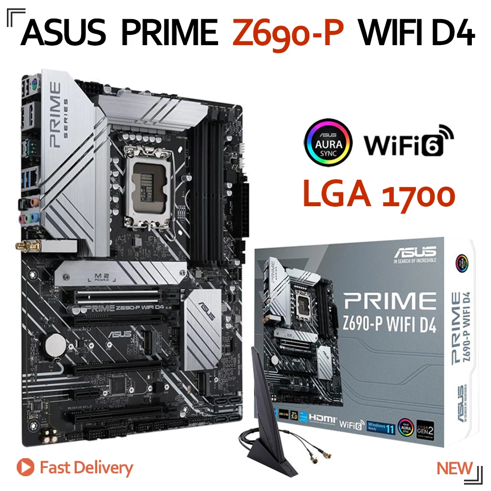 

Процессор i3 i5 i7 i9 LGA 1700 Материнская плата ASUS PRIME Z690 P WIFI D4 ATX PCIe 5,0 M.2 NVME 128G DDR4 двухканальный RAMs 5333 поддержка 13-го поколения Core CPU Z690 Материнская плата DDR4 с WIFI 6