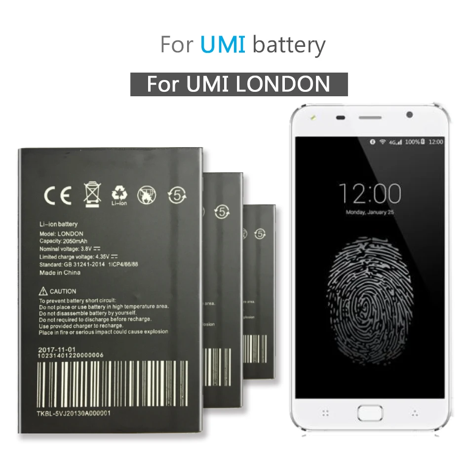 

LONDON Replacement Battery 2050mAh For UMI LONDON Batteria + Tracking Number