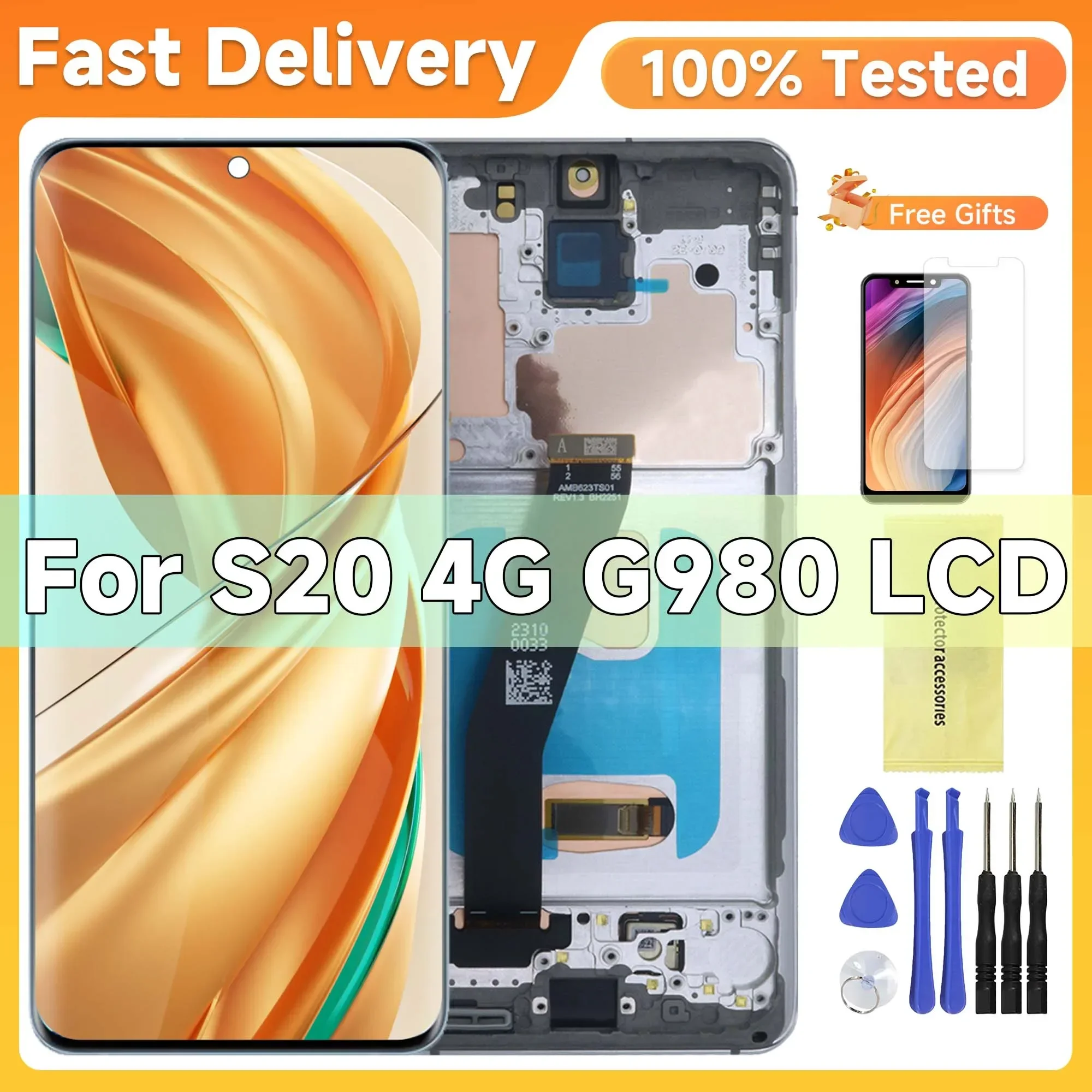 S20 4G для Samsung 6 2 ''для AMOLED G980 G980F G981 G981F ЖК-дисплей с цифровым преобразователем