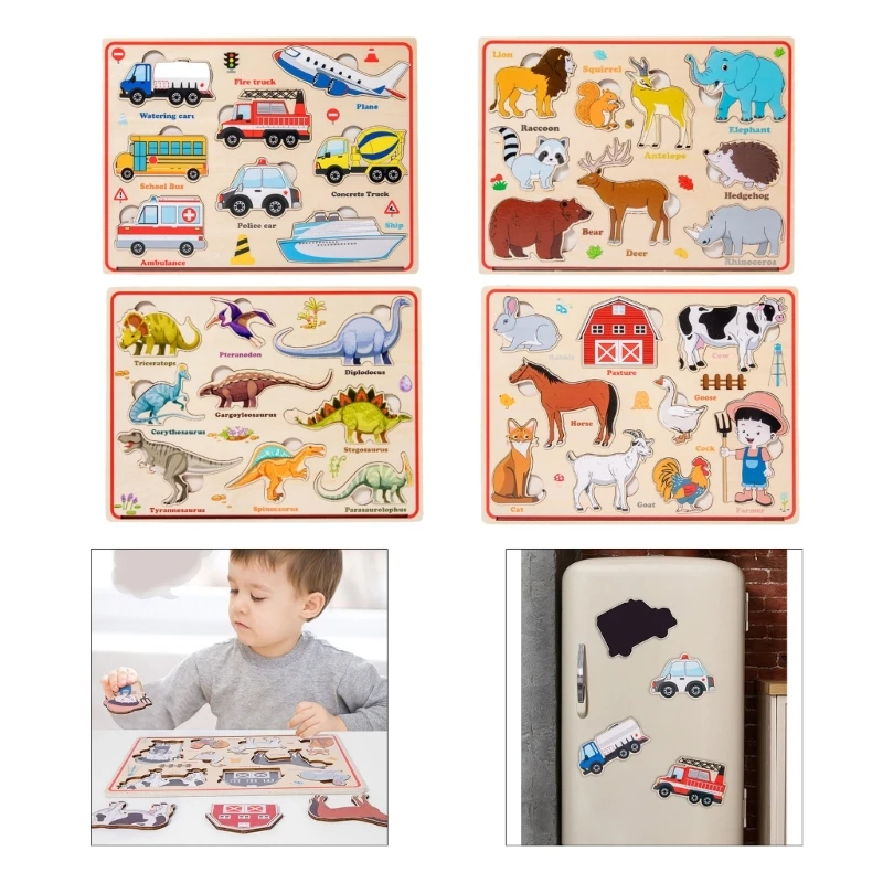 

HUYU Baby Animal Puzzle Toy Child Fine Motor Skill Learning Puzzle Подарок для детского сада