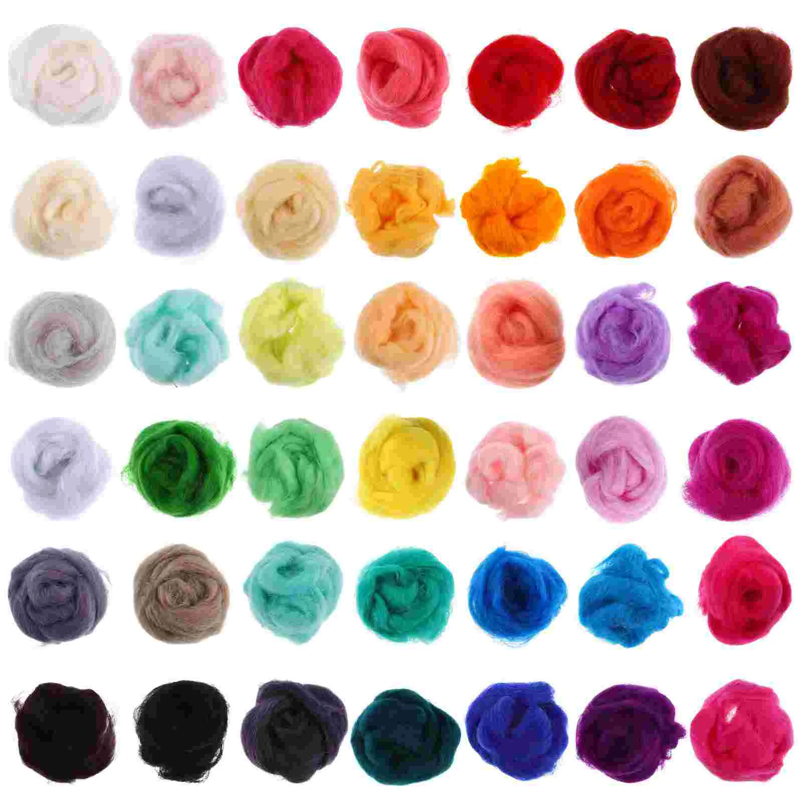 

40 Pcs DIY Kits DIY Craft Materials Wet Felting Accessories Needle Felt Unspun Roving Wool Wool Fibre Unspun Wool Roving