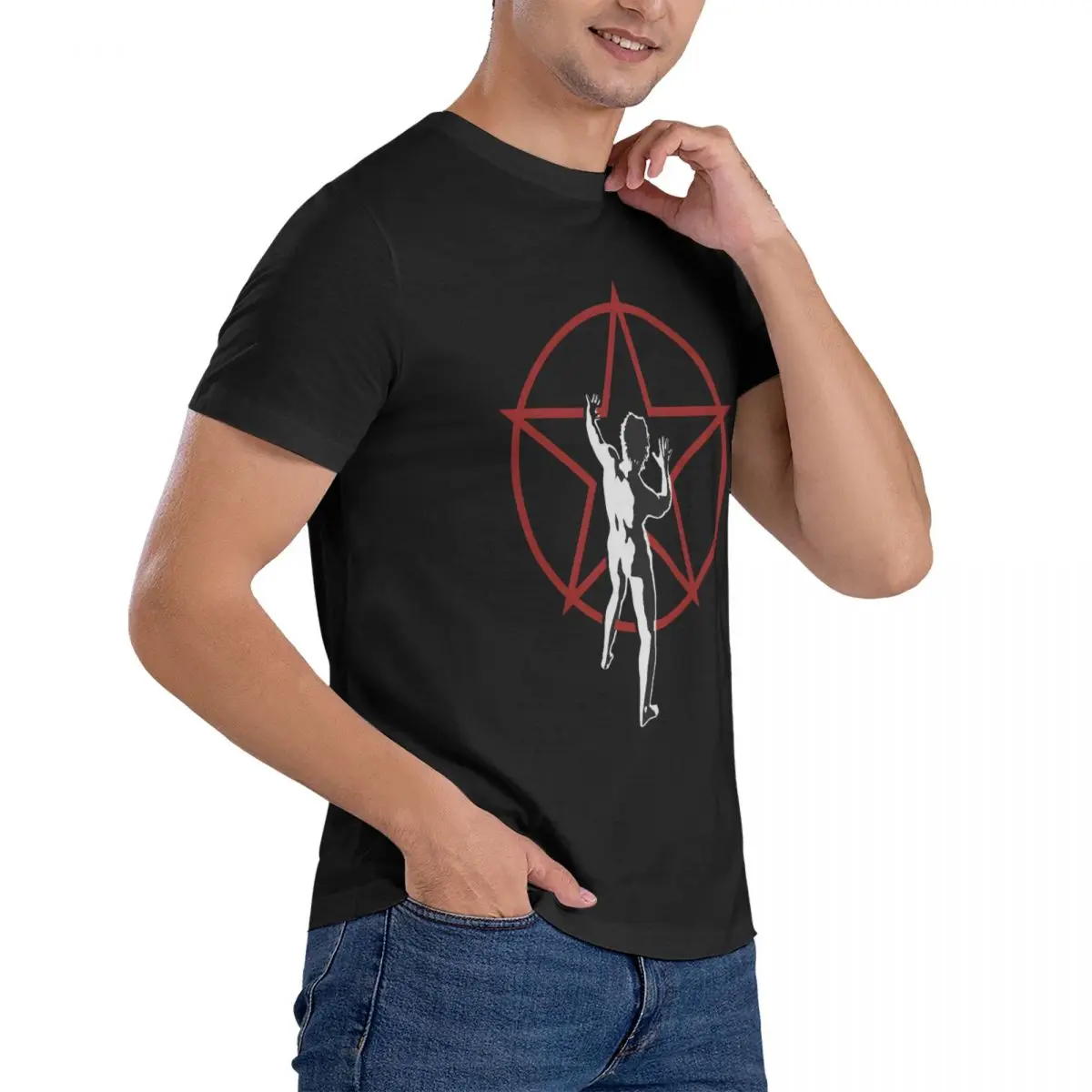 Футболка Rock Мужская с круглым вырезом тенниска из чистого хлопка майка короткими