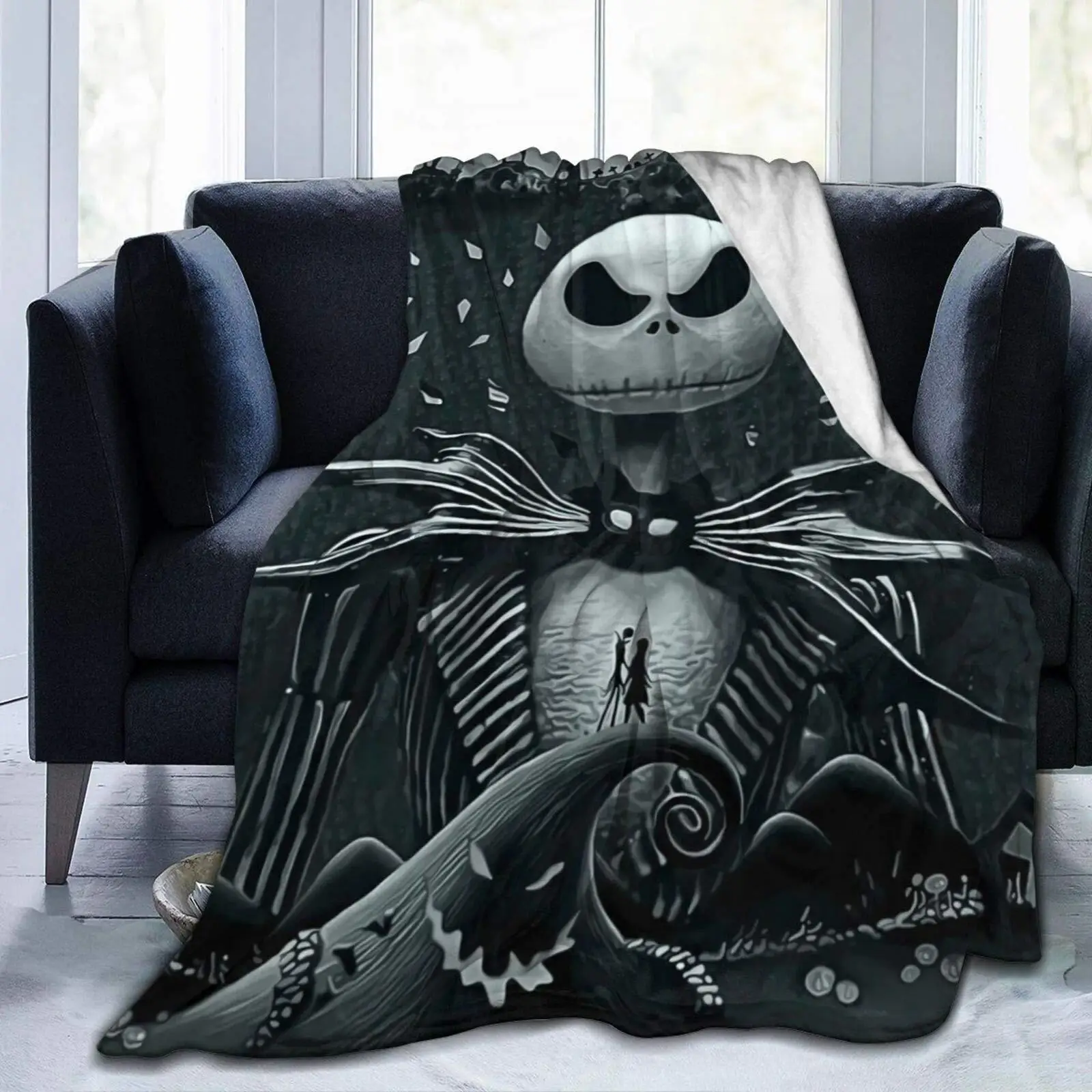 

Nightmare Before Christmas Valentine's Lovers Ultra Soft Blanket, Flannel Fleece Summer Season Lightweight Living Room Bedding