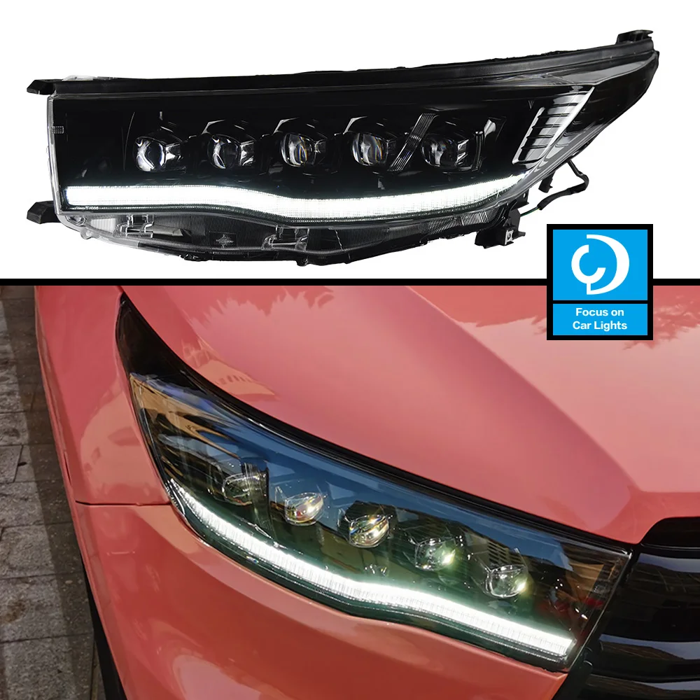 

Car Front Headlight For New Kluger 2015-2018 highlander Type LED HeadLamp Styling Dynamic Turn Signal Lens Automotive Accessorie
