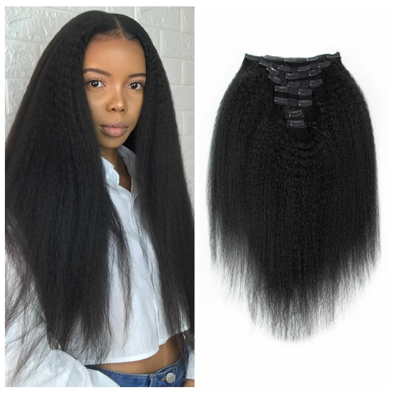 Кудрявые прямые накладные человеческие волосы бразильские Реми натуральные Yaki