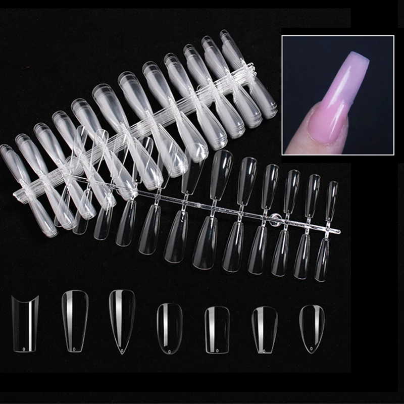 

120pcs Full Coverage False Nails Acrylic Press on Nails Coffin Artificial Nails Clear Fake Nail Tips for Extension Manicure Tool