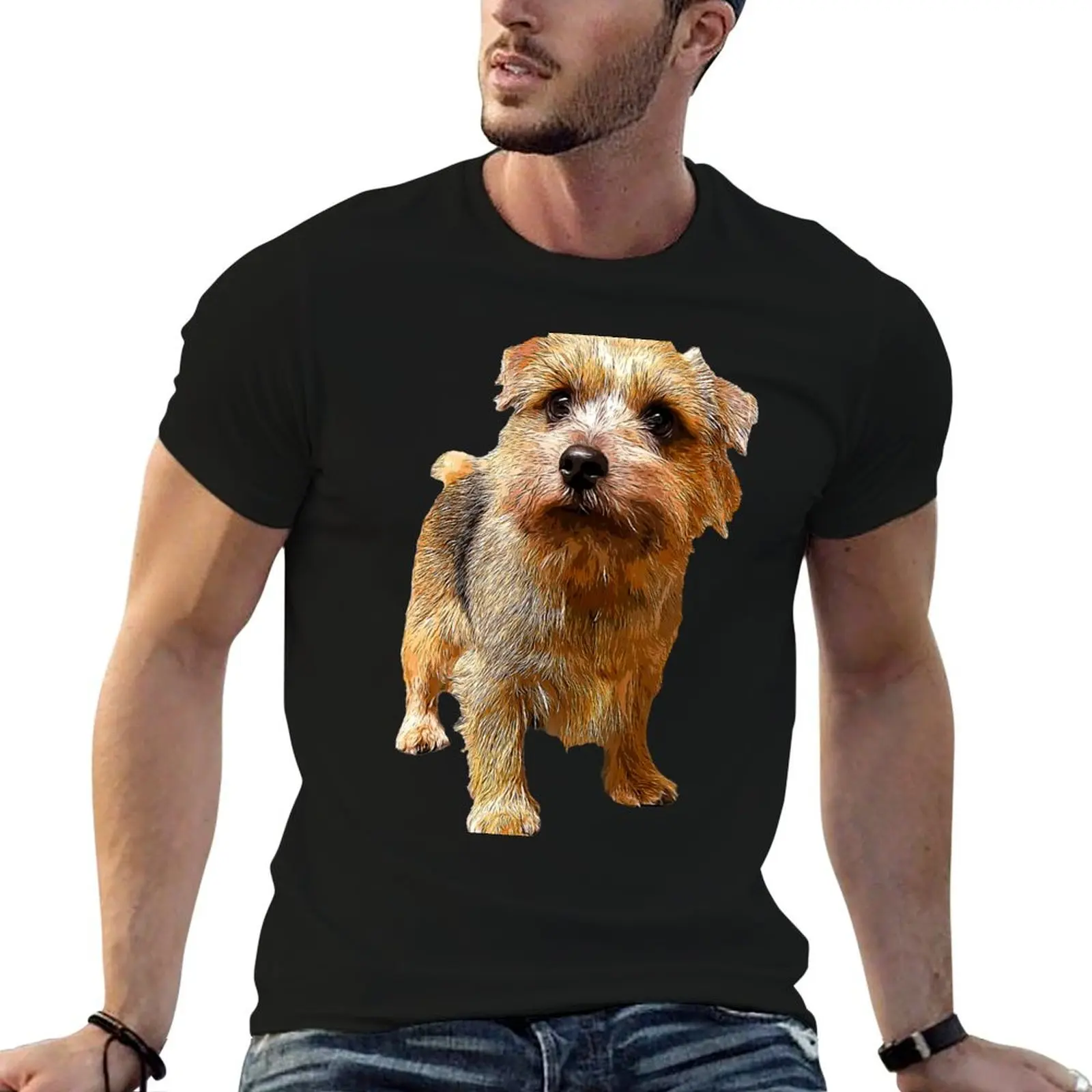 Фото Футболка Norfolk Terrier, рубашка на заказ, футболки с рисунком, летняя одежда, мужские футболки с рисунком, большие и высокие №1