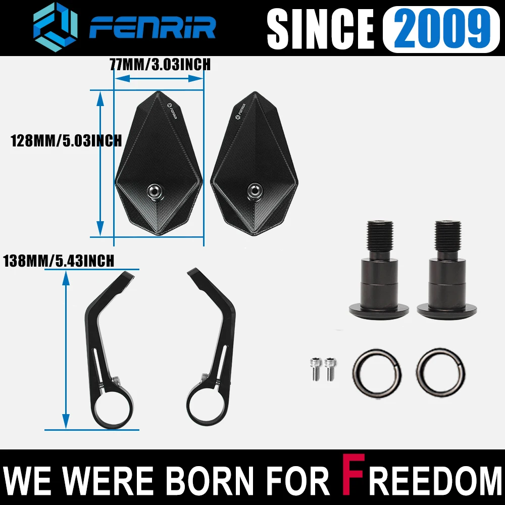 Motorcycle Bar End Mirror Handlebar for Yamaha MT07 MT09 MT10 XSR700 XSR900 XJ6 TDM TMAX XMAX SMAX FZ1 FZ6 FZ07 FZ09 FZ10 Ninken |