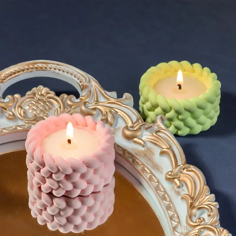 do świec silikonowych Sznurek 3D Making Home Display Decor Crafts Форми для подсвечників Силіконова форма