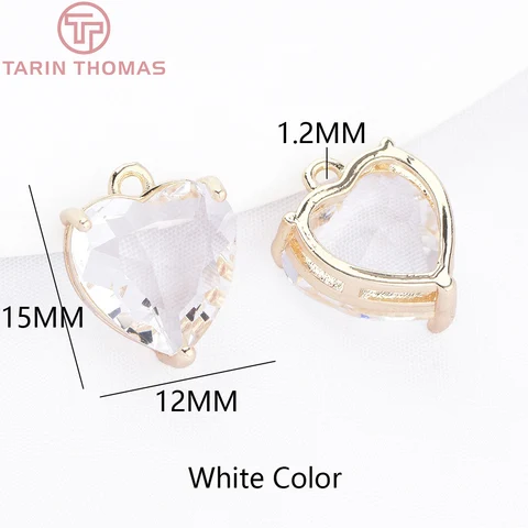 Подвески TARIN THOMAS сердечком из латуни с цирконом, цвет шампанского, золото