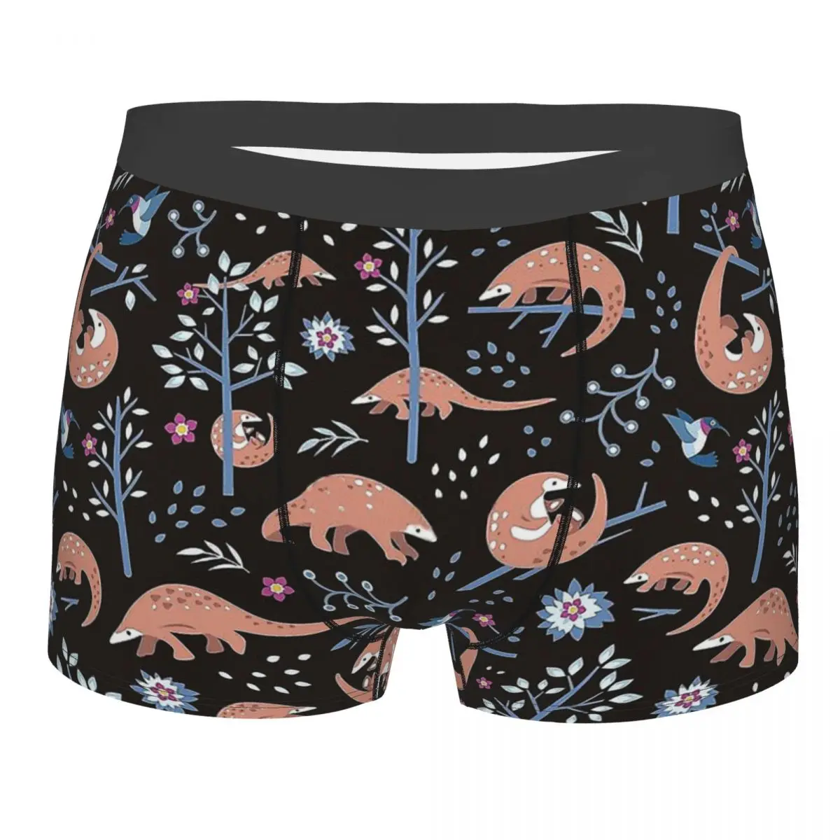 

Cute Pangolin Pattern Forest Pattern Tropical Leaves Beach Underpants Homme Panties Shorts Boxer Briefs Man Underwear