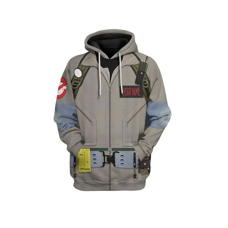 Ghostbusters Cosplay Hoodie Hood Pullover Sweatshirts Cardigan Pullover Coat Jacket Ghostbusters Hoodie Adult