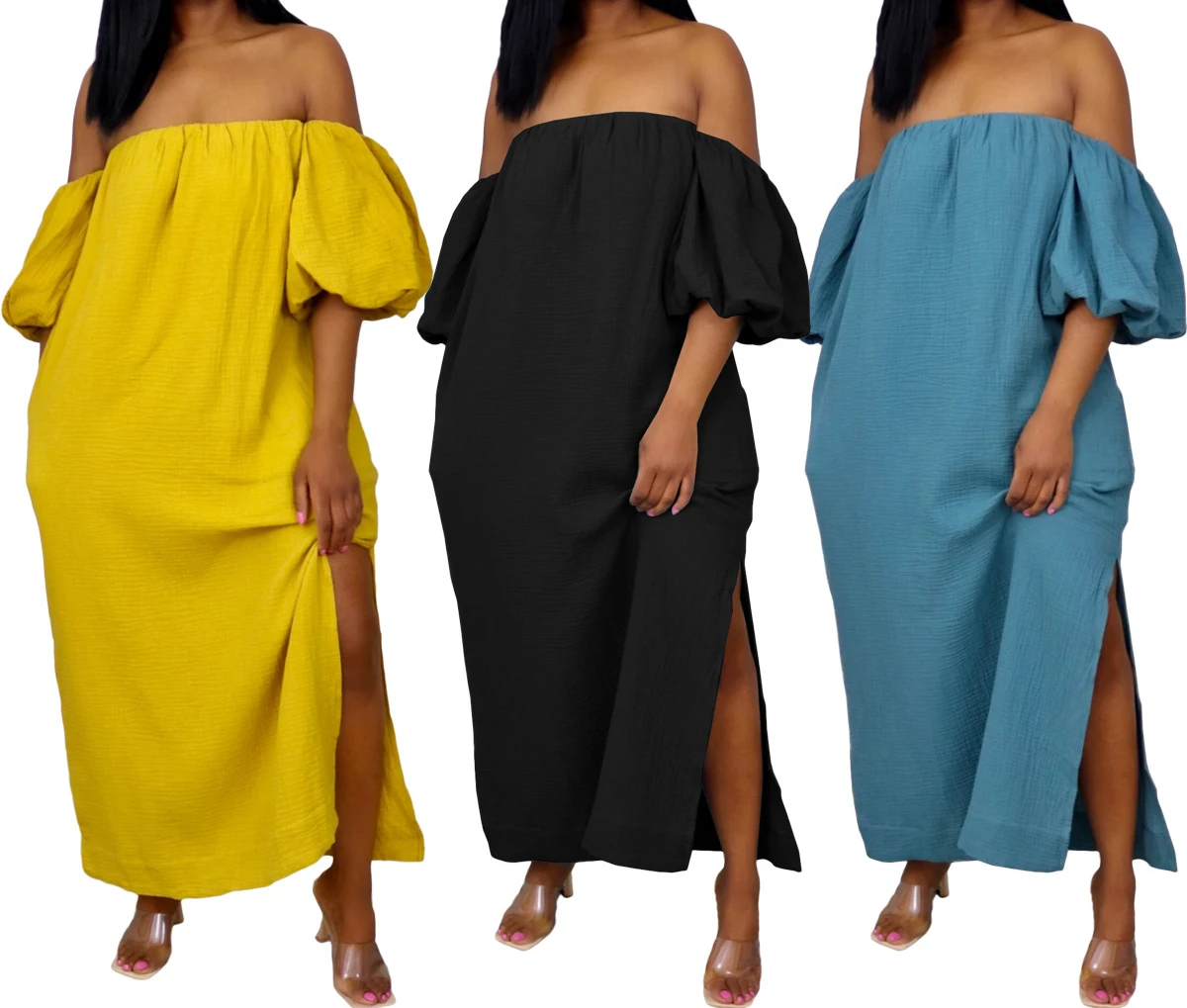 

Women Elegant Dress Short Sleeve Casual Solid Color Sexy Off Shoulder Party Dress 2022 Summer Female Vestidos