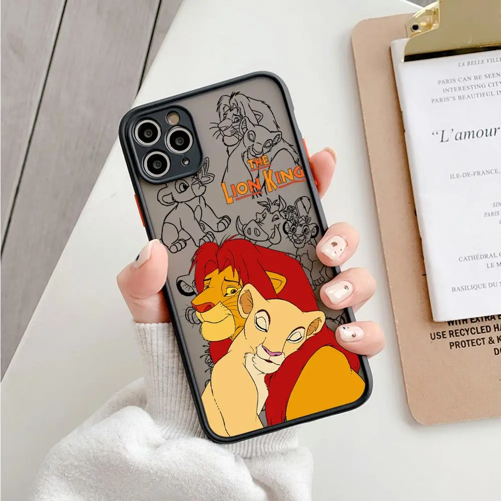 Матовый полупрозрачный чехол Disney The Lion King для iPhone 17E 17 16 16E 15 14 13 12 11 Pro Max 17 Air 8 Plus XR XS, противоударный чехол (art.: 3920da85b6299) - 3920da85b6299