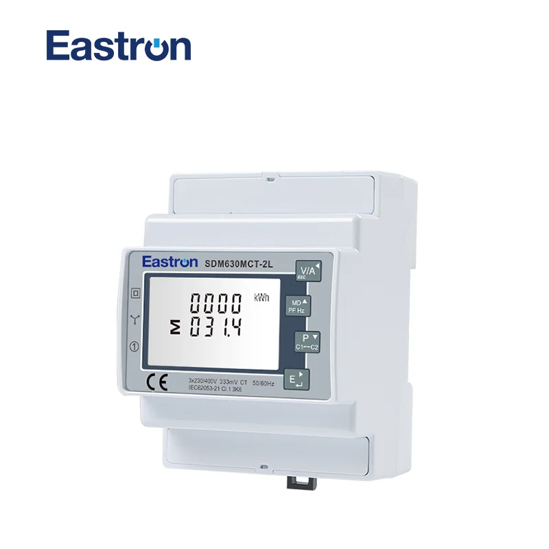 SDM630MCT-2L 3-фазный счетчик энергии с двойной нагрузкой и din-рейкой modbus