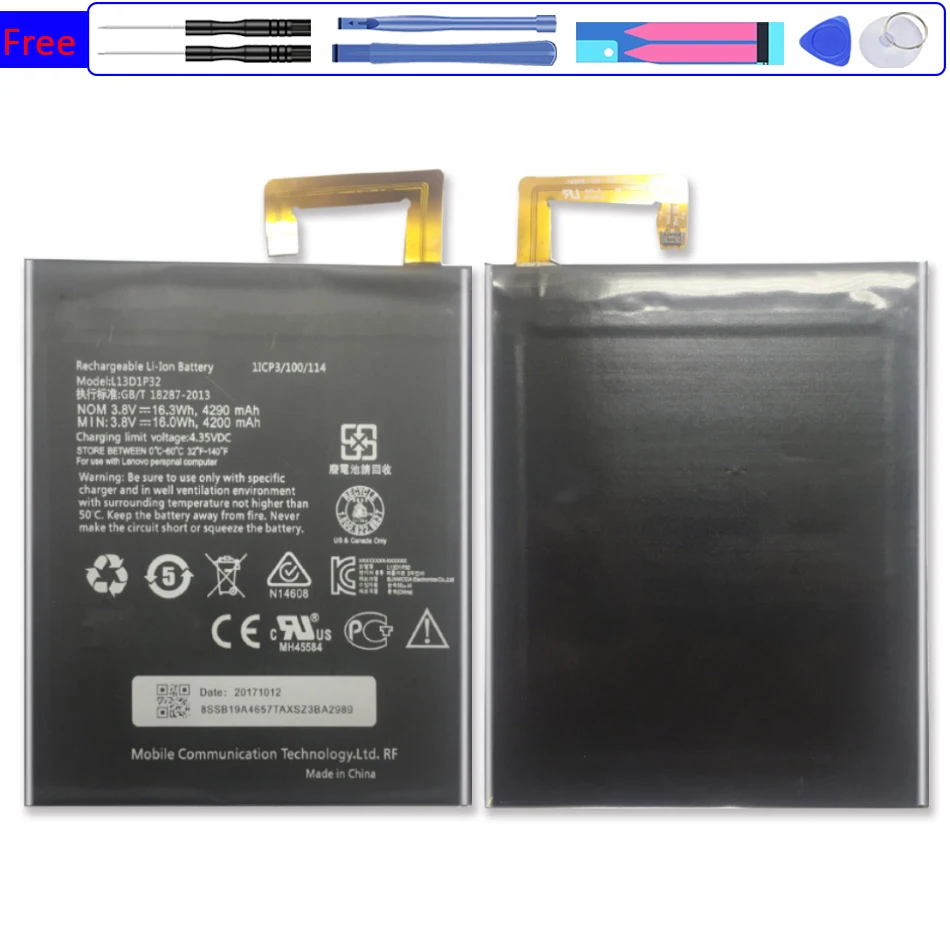 

Tablet Battery For Lenovo Lepad 8inch A8-50 A5500 S8-50 Tab 3 TB3-850F TB3-850M Batterie 4290mAh Bateria L13D1P32