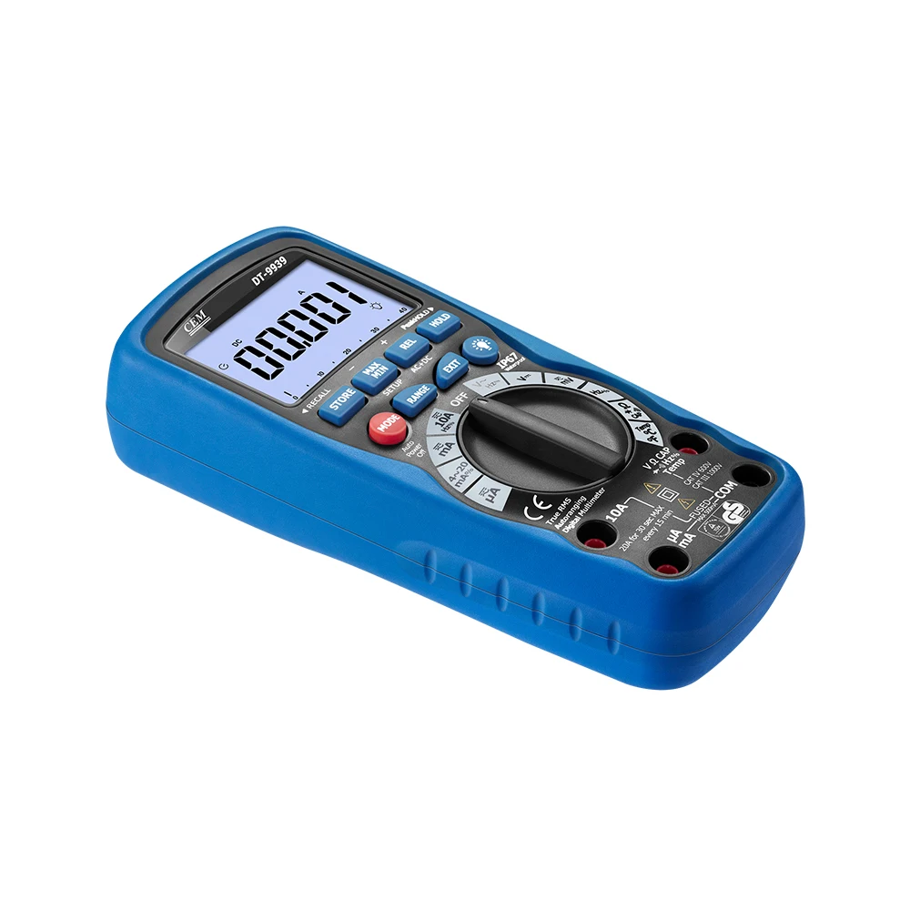 

CEM DT-9939 CAT III 1000 V Input Protection 9999 Recording IP67 Waterproof Digital Analog Multimeter Price