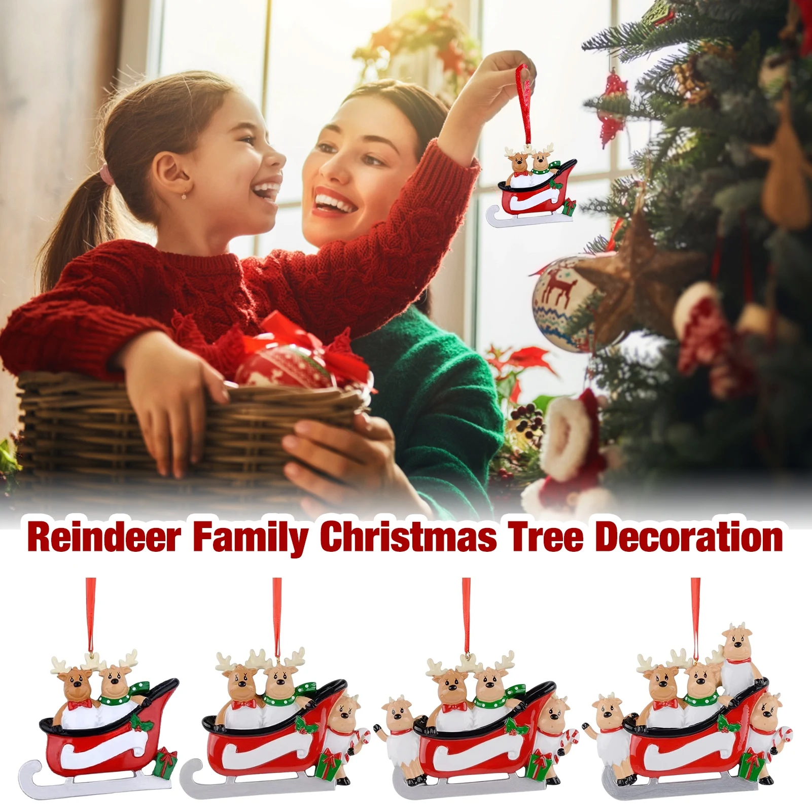 

Персонализированные рождественские украшения в виде оленя, милая Рождественская елка, украшение «сделай сам», рождественские украшения, п...