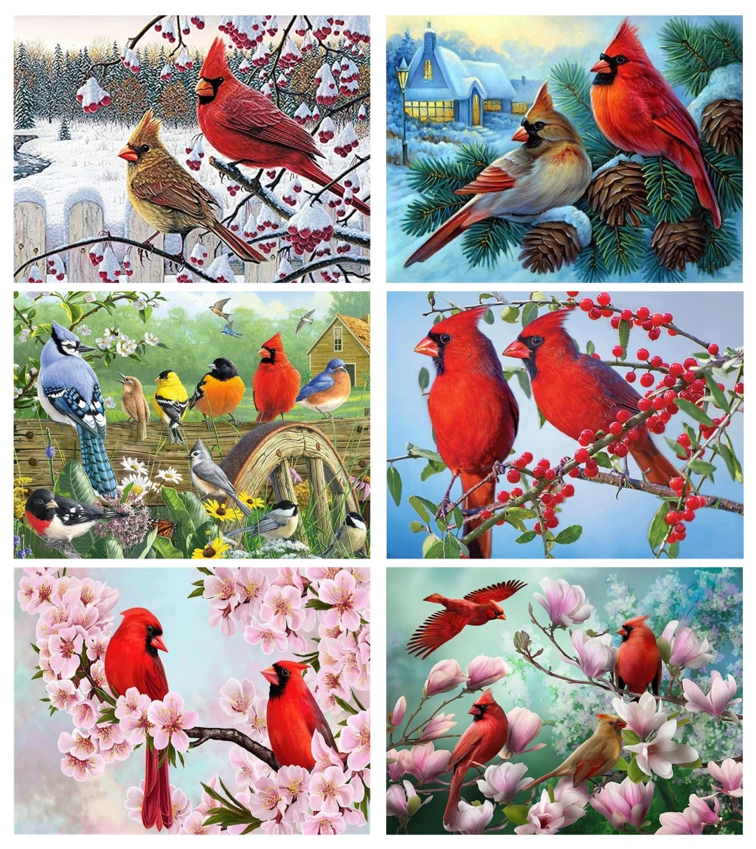 

5D Diamond Painting Cardinal Full Square Round Diamond Art for Adults and Kids Embroidery Diamond Mosaic Home Decor