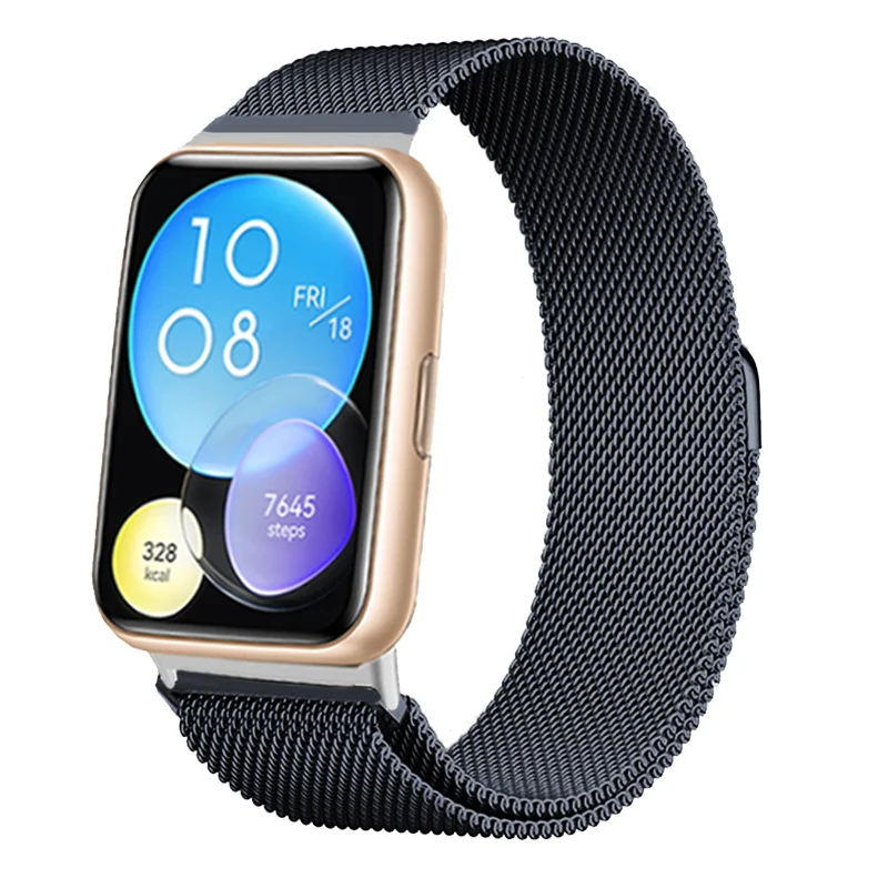 Milanese Band For Huawei Watch Fit  2 Strap Accessories Belt Loop stainless steel metal bracelet For Huawei Watch fit 2022 bands