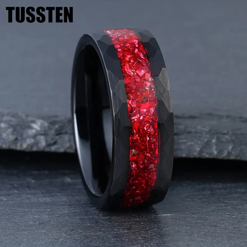 TUSSTEN 8 мм для мужчин и женщин модное обручальное кольцо с кристаллическим камнем