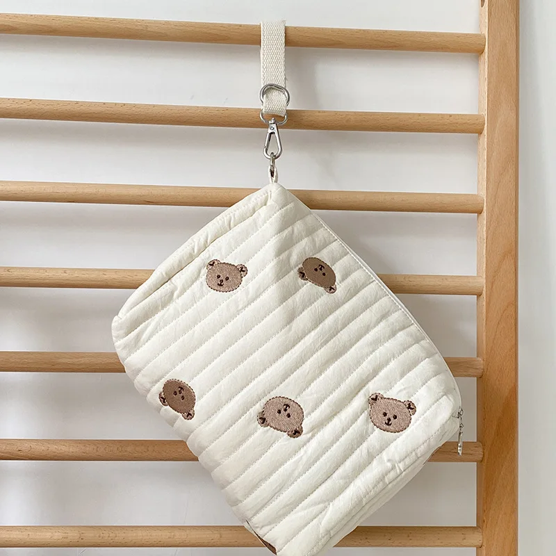 

Small Mother Baby Bag Diaper Bags Waterproof Bear Embroidery Thermal Insulation Mommy Bag Food Storage Bags Fashion Bento Bag