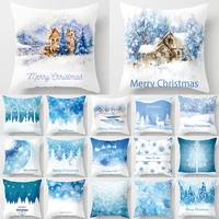 blue snowflake christmas pillow cover home decor ornament pillow christmas pendant christmas gift cushion cover