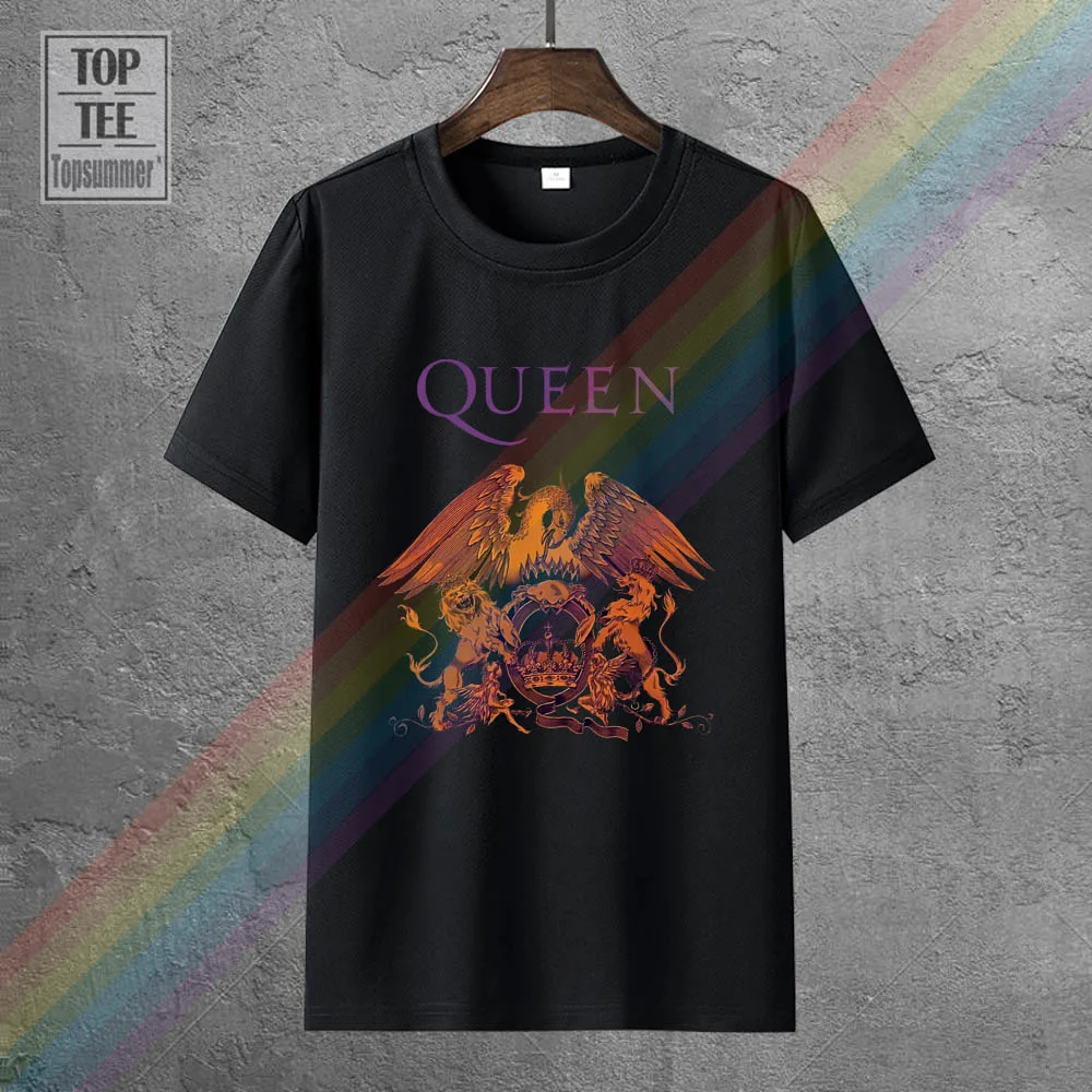 

Queen Crest Gradient Freddie Mercury Bohemian Rhapsody Black Womens T-Shirt