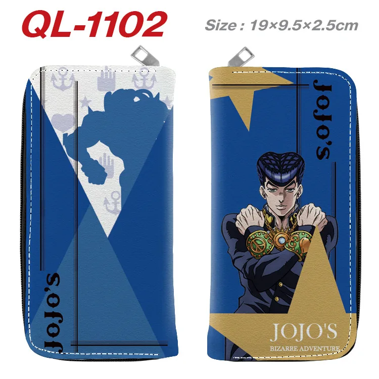 E-Mell JoJos Bizarre Adventure Golden Wind Giorno Giovanna Bruno Buccellati Trish Una Guīdo Mista Zip PU Long Wallet