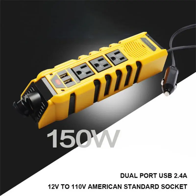 

Автомобильный инвертор с двумя Usb-портами, 150 Вт, 12-110 В