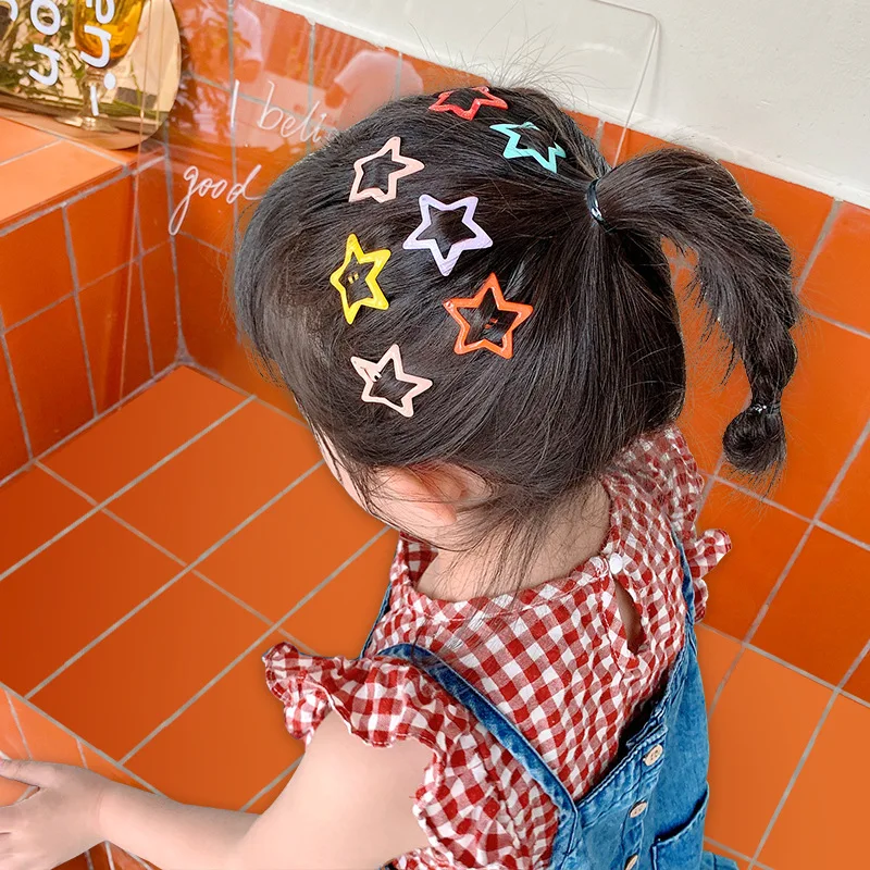 

6/10Pcs Star Hairpin Children's Hair Accessories Female Bb Clip Korean Hairpin Baby Five-pointed Star Headdress